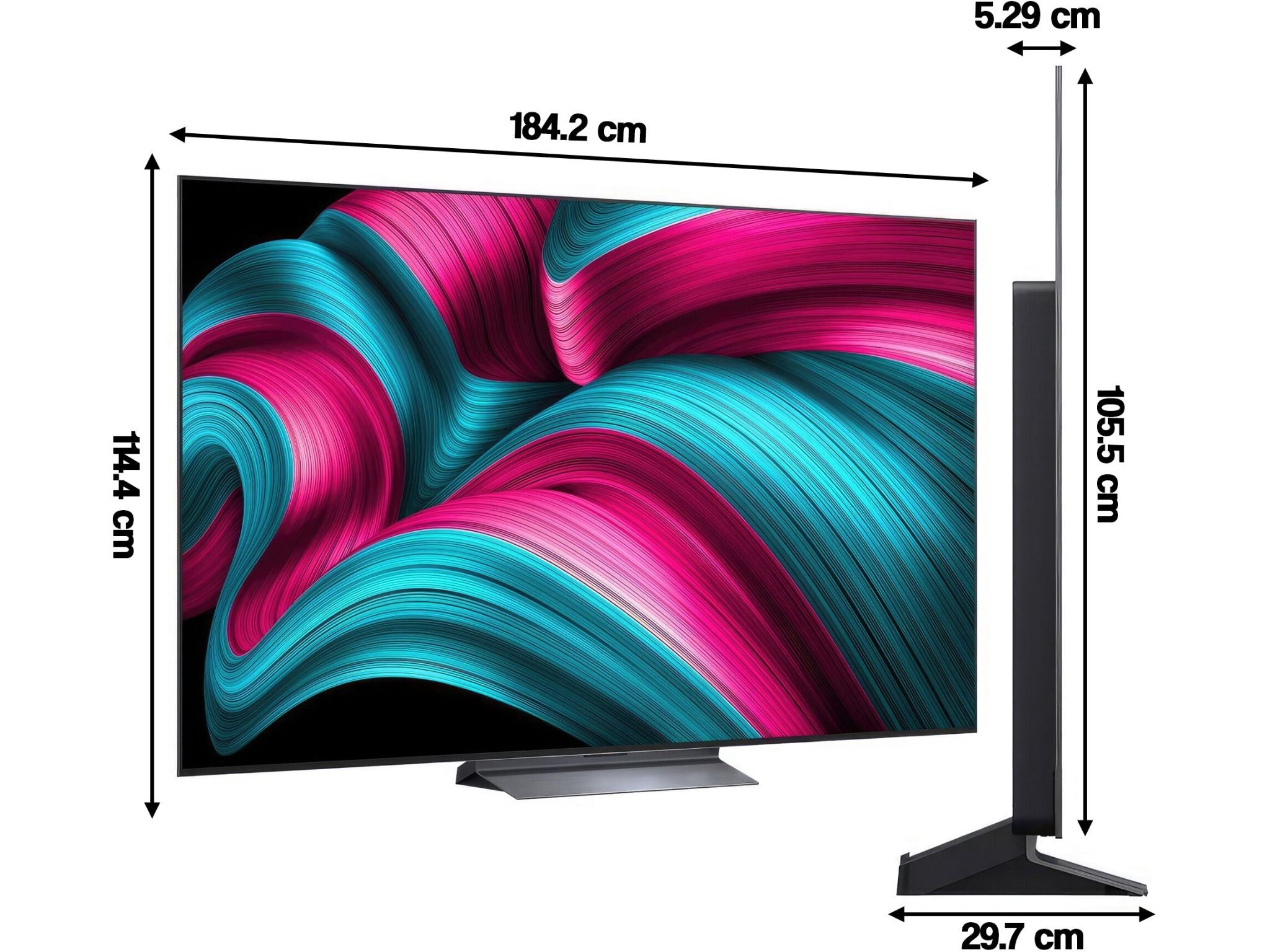 LG 83C54 83 cali wymiary szerokość wysokość głębokość