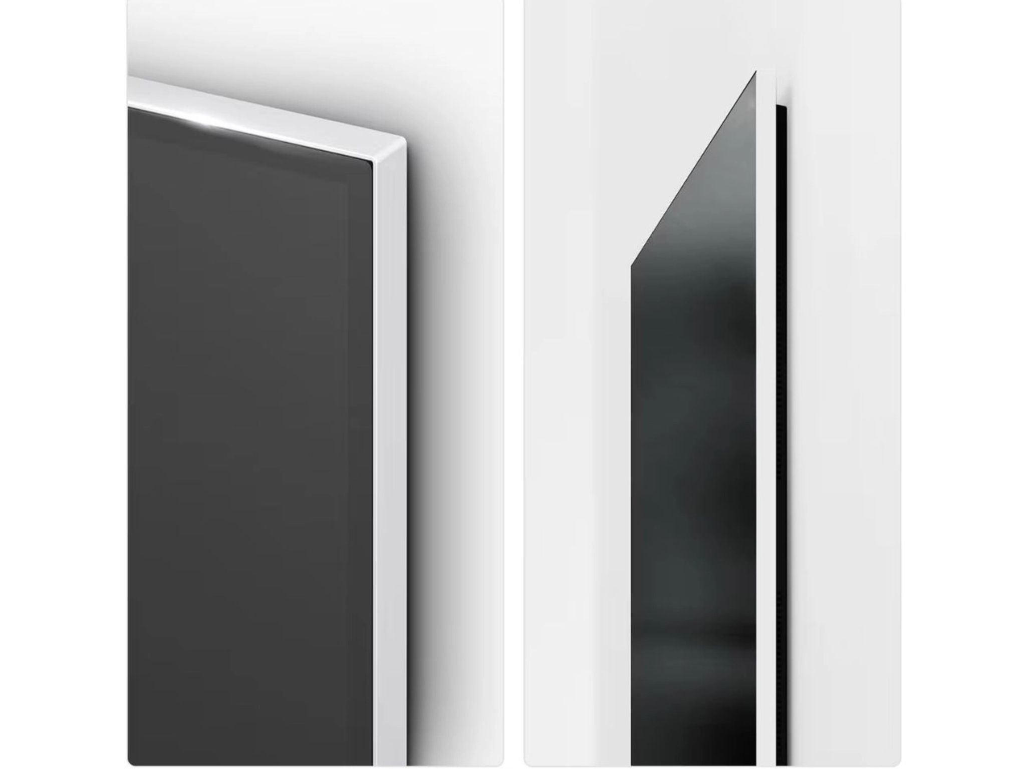 LG 97G54 cienka ramka zbliżenie detali ekranu OLED na ścianie