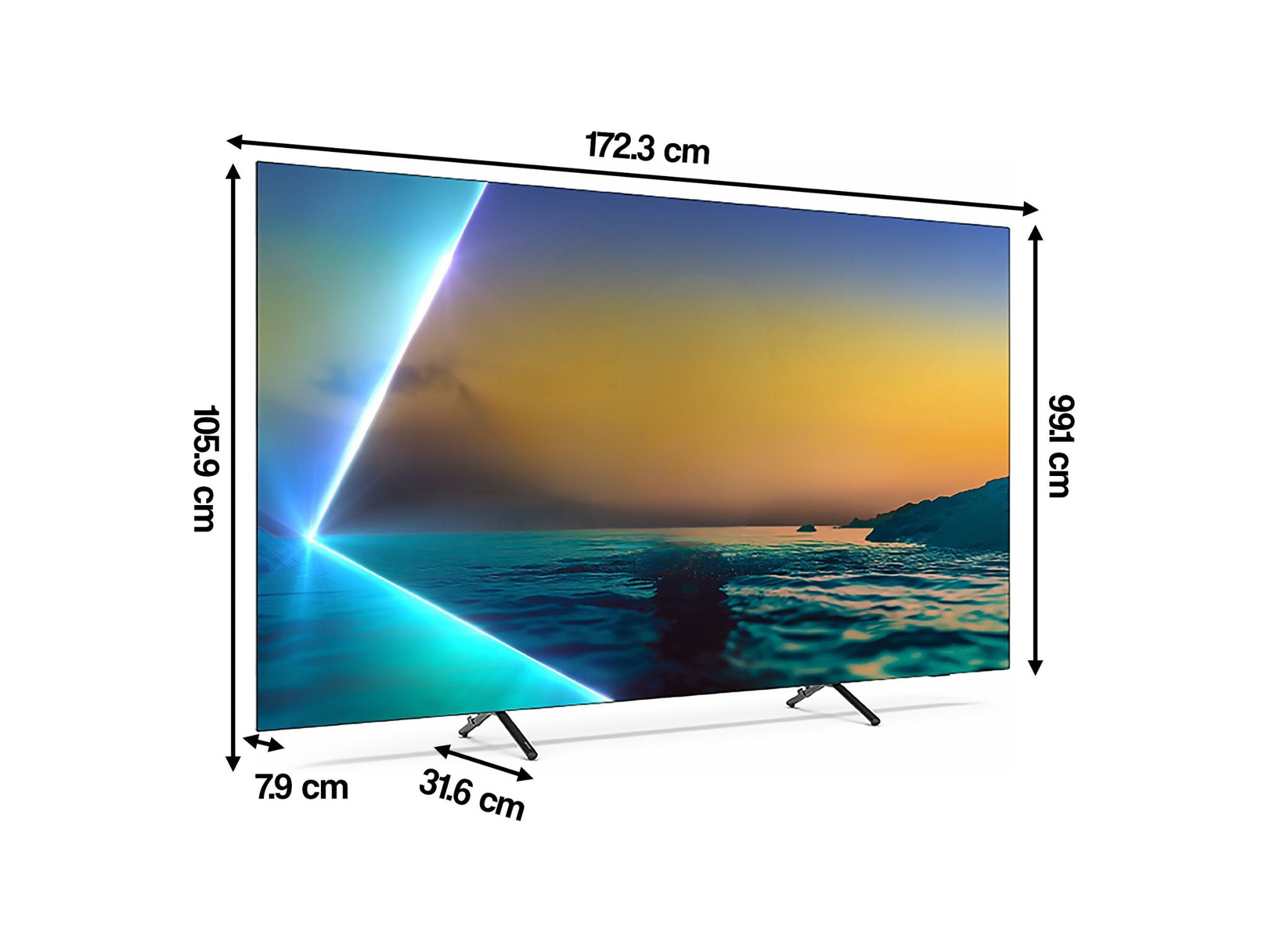 Philips 77OLED820 77 cali wymiary szerokość wysokość głębokość