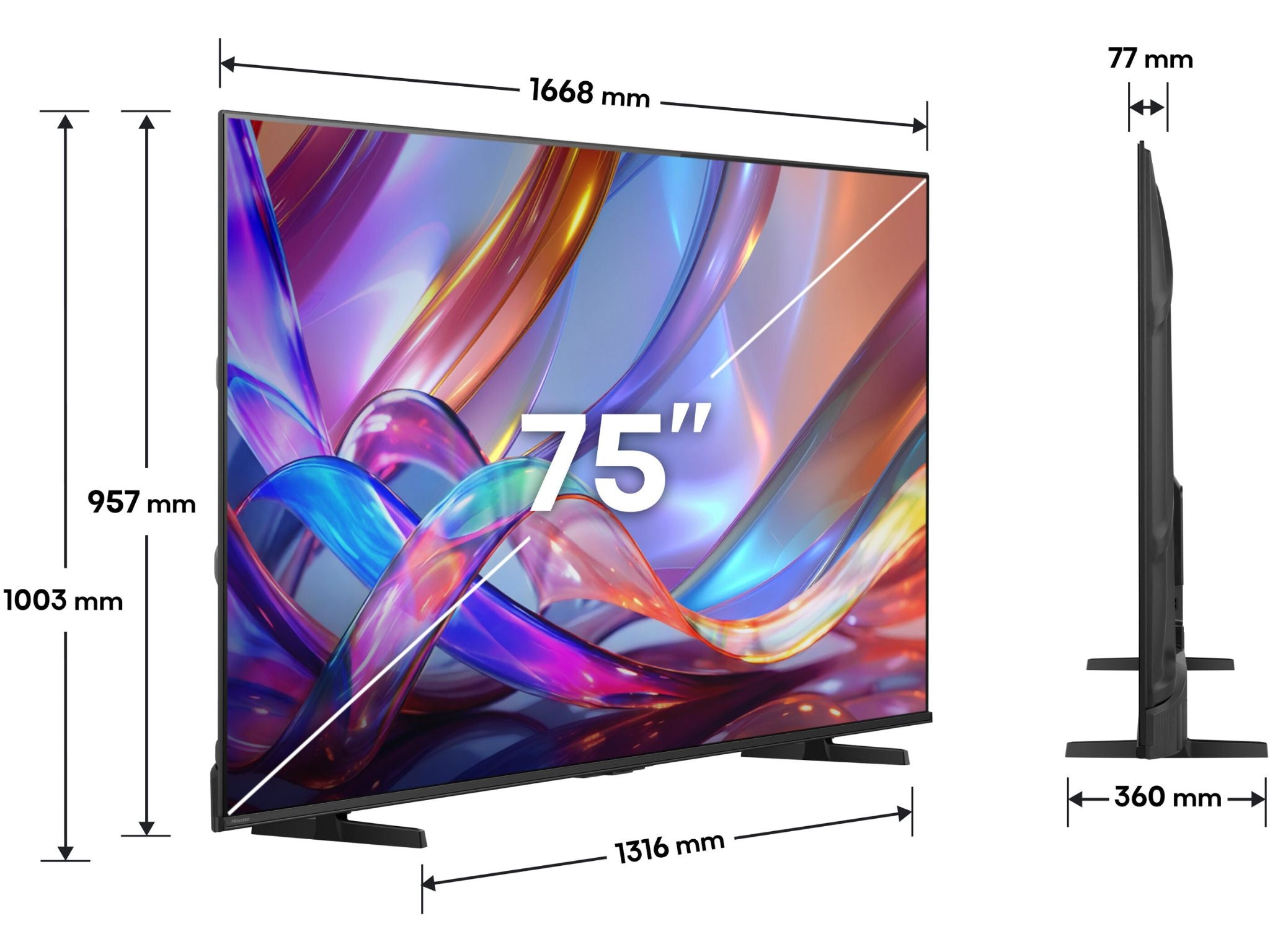 75E7S wymiary telewizora 75 cali