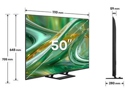 Hisense 50E8S wymiary telewizora 50 cali
