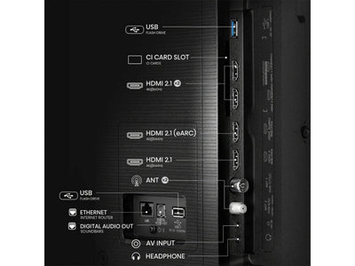 Hisense 55E7Q Pro złącza HDMI USB porty telewizora Smart TV