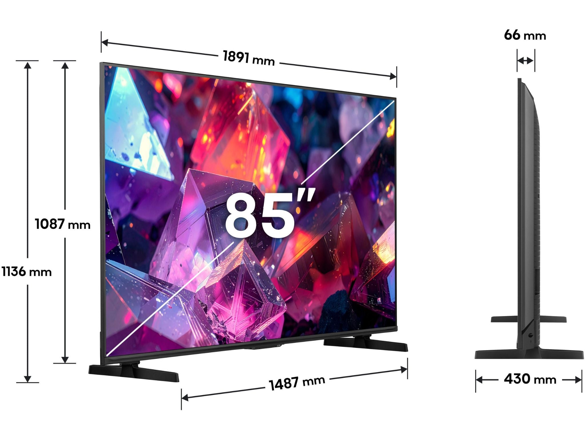 Hisense 85E77S PRO wymiary telewizora 85 cali