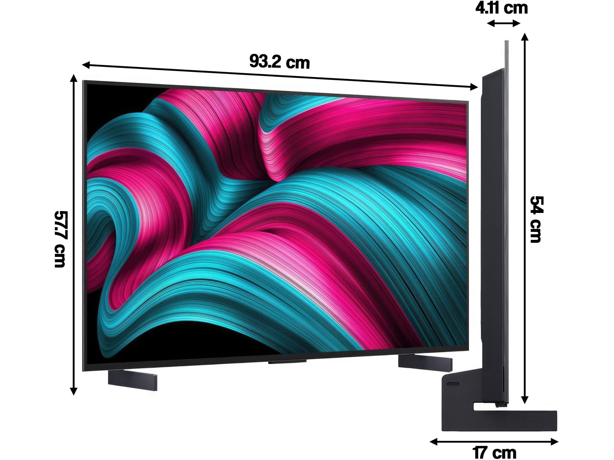 LG 42C51 42 cale wymiary szerokość wysokość głębokość