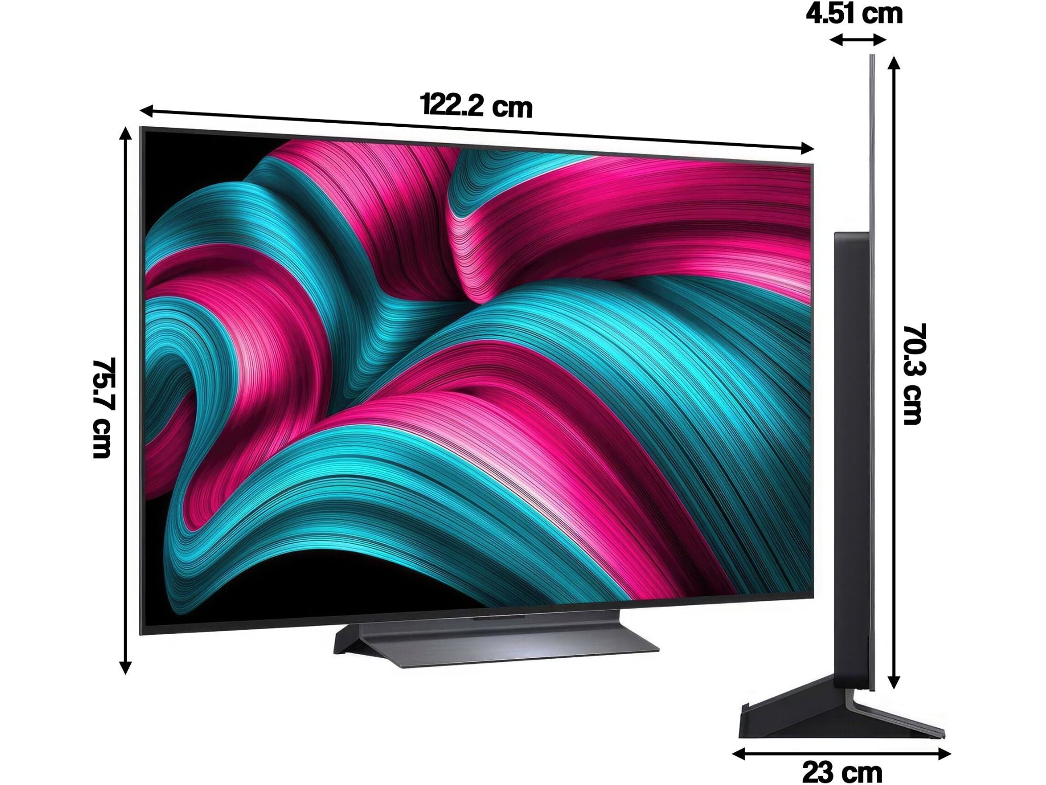 LG 55C51 55 cali wymiary szerokość wysokość głębokość