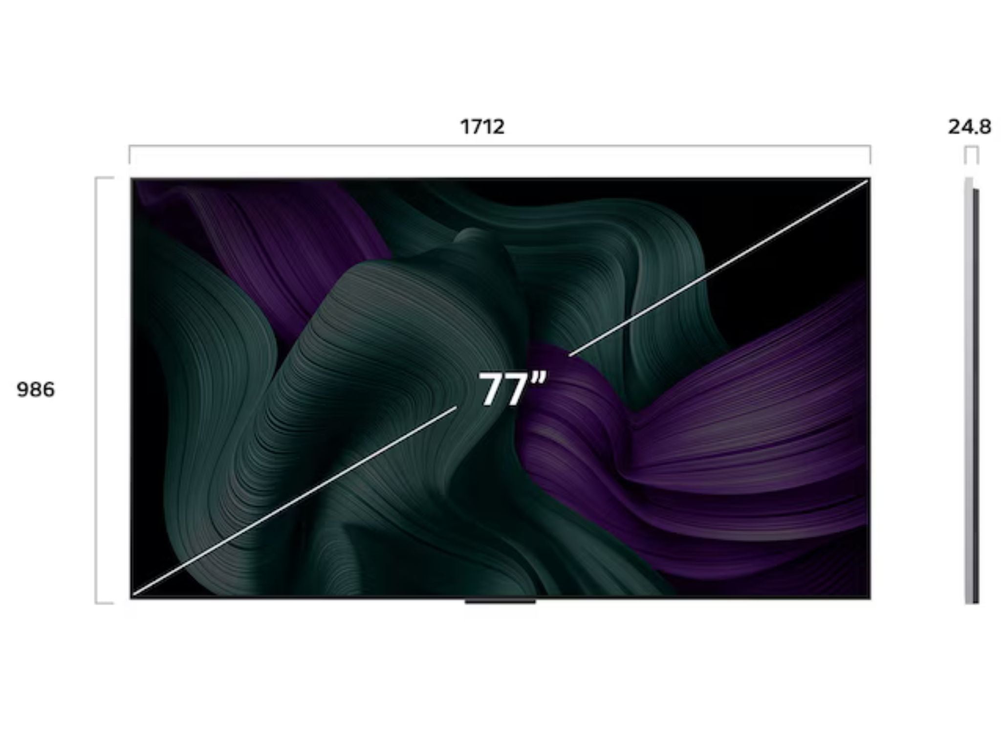 LG 77M59 wymiary telewizora 77 cali szerokość wysokość głębokość
