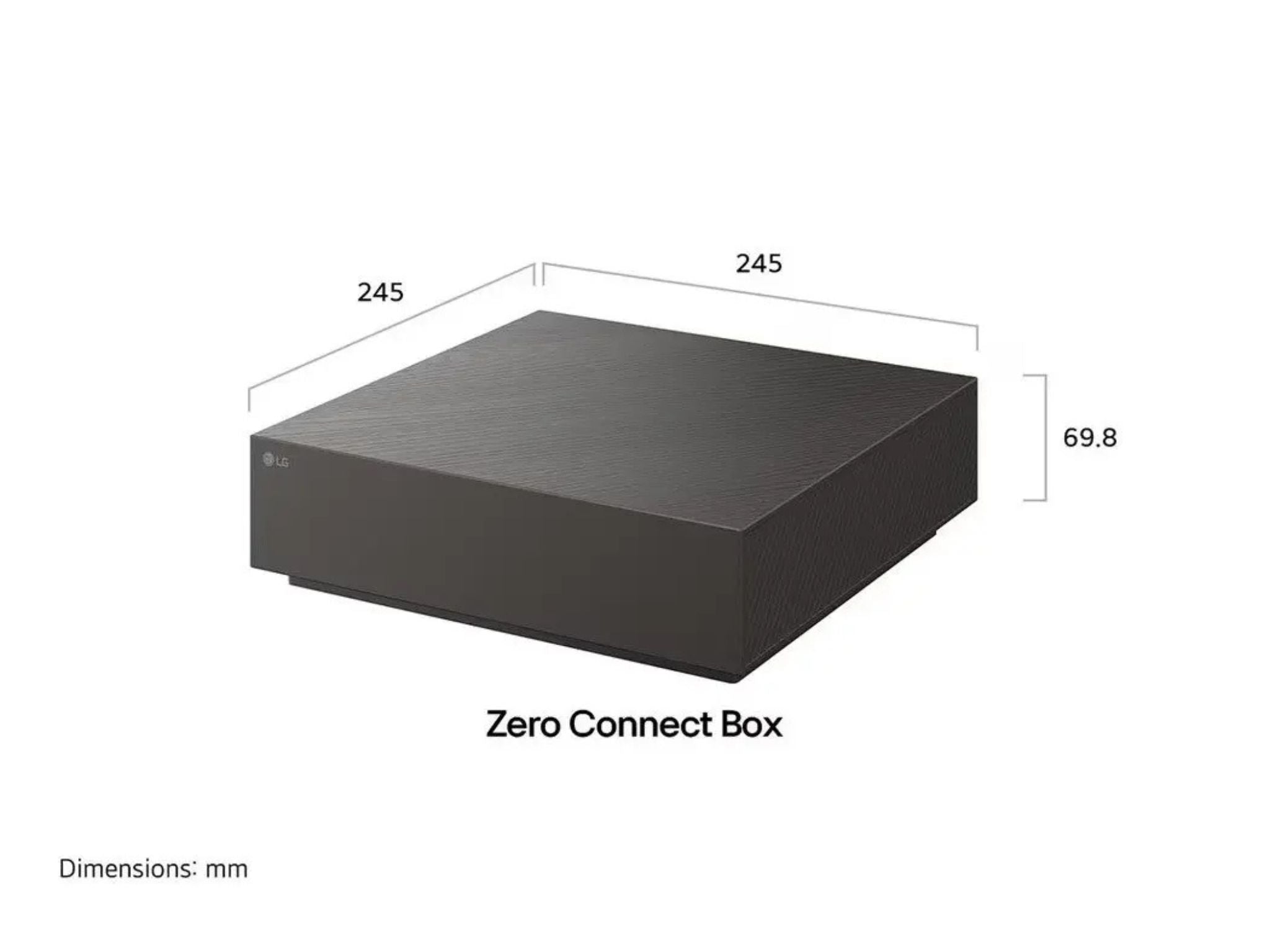 LG 83W69LA wymiary modułu połączeniowego do telewizora OLED evo