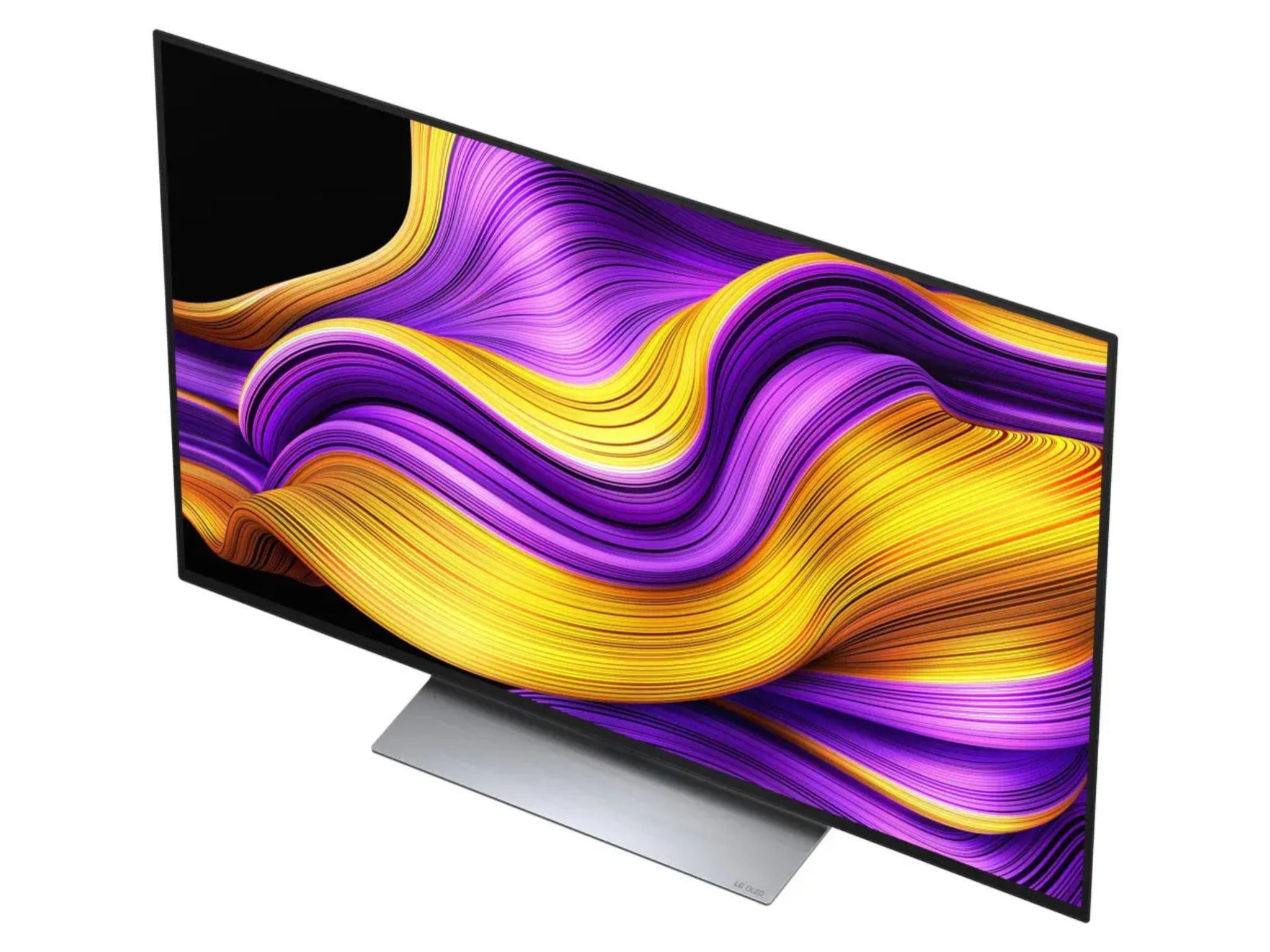 LG OLED48G53LS – widok z góry pod kątem, ultra cienka konstrukcja OLED