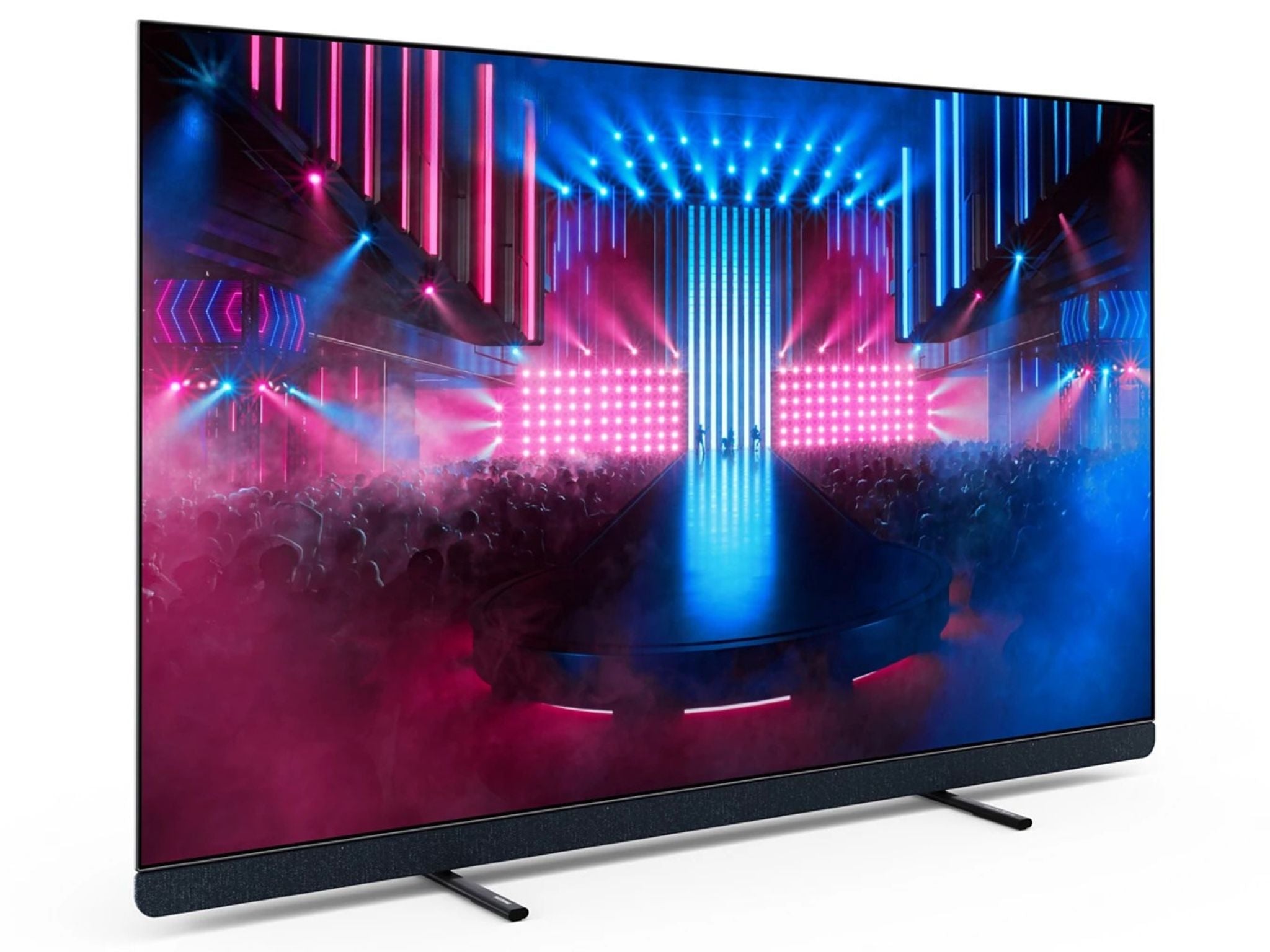 Philips 77OLED909 65 cali widok pod kątem nowoczesny design OLED Ambilight