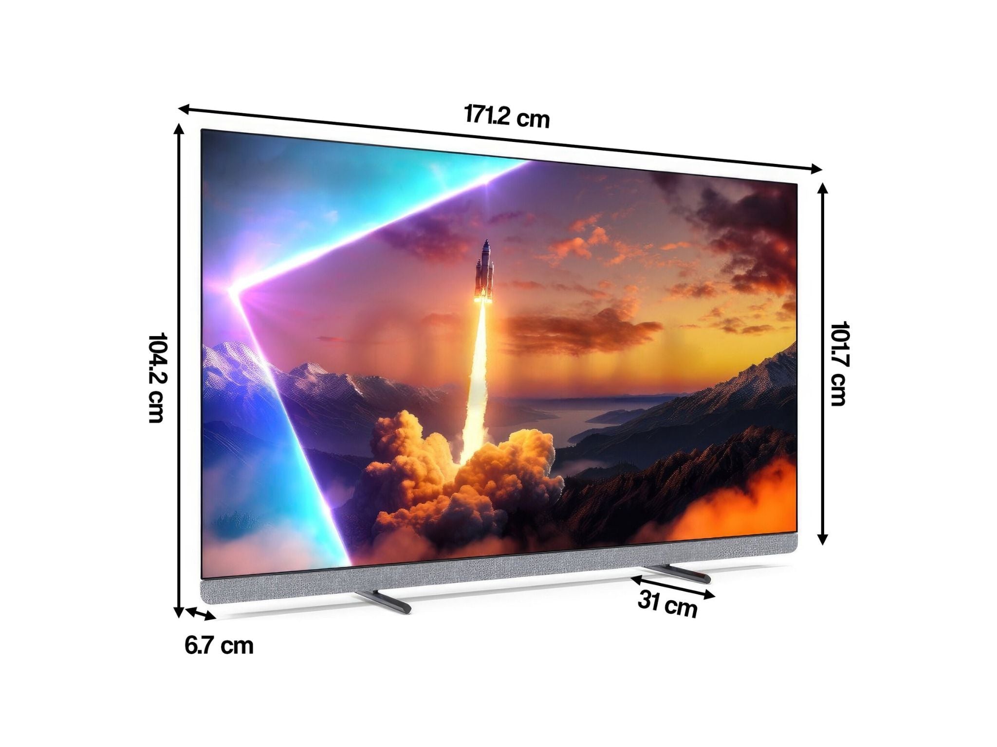 Philips 77OLED910 55 cali wymiary szerokość wysokość głębokość
Bok