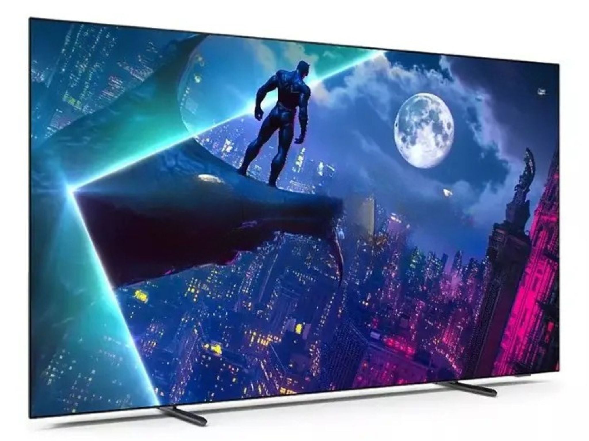 Philips 77OLED950 65 cali widok pod kątem nowoczesny design OLED Ambilight