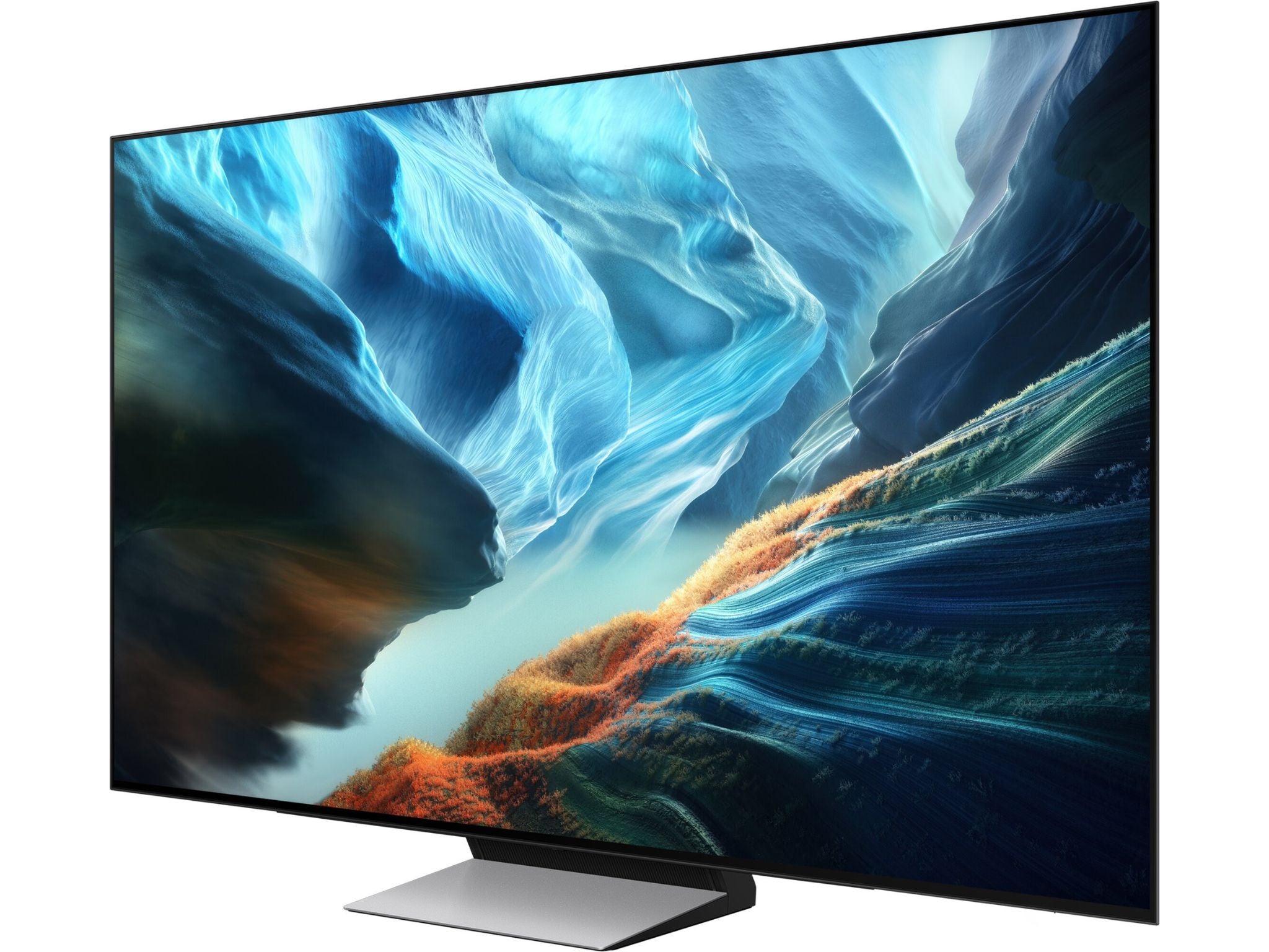 Samsung 77S90H Smart TV 77 cali 4K widok boczny pod kątem smukła obudowa