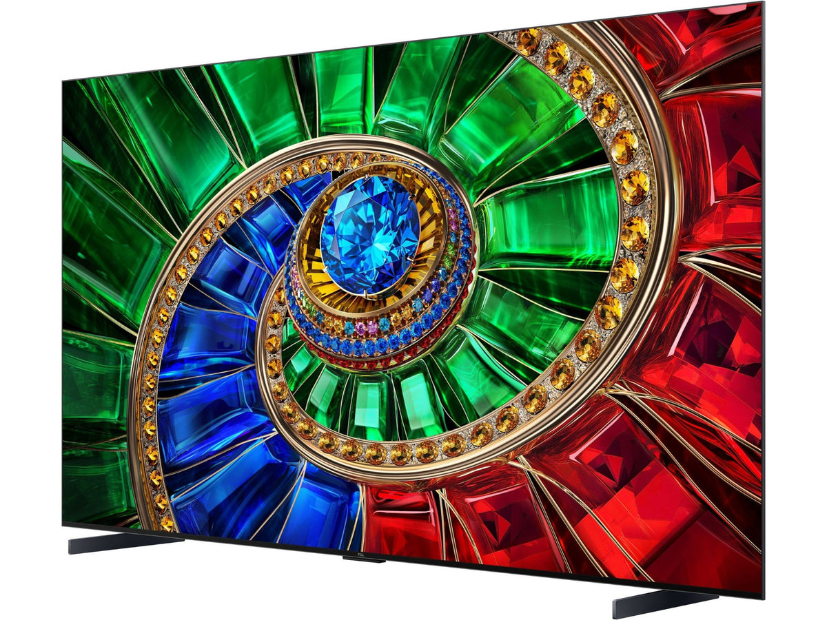 TCL 98RM7L telewizor RGB-Mini LED 98 cali widok po skosie