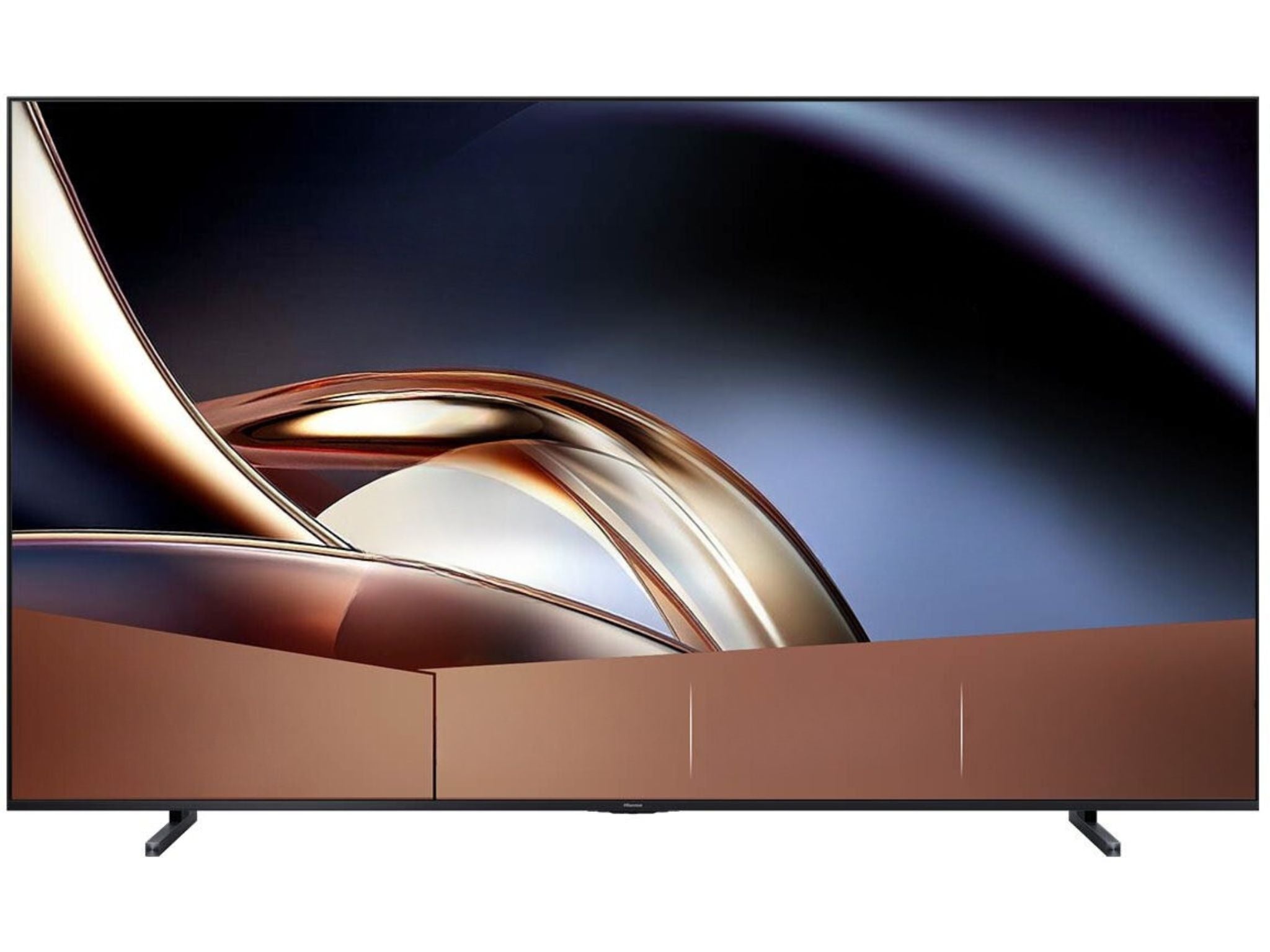 Telewizor Hisense 100U8Q 100 cali 4K Smart TV – ogromny ekran Mini LED do kina domowego, widok z przodu