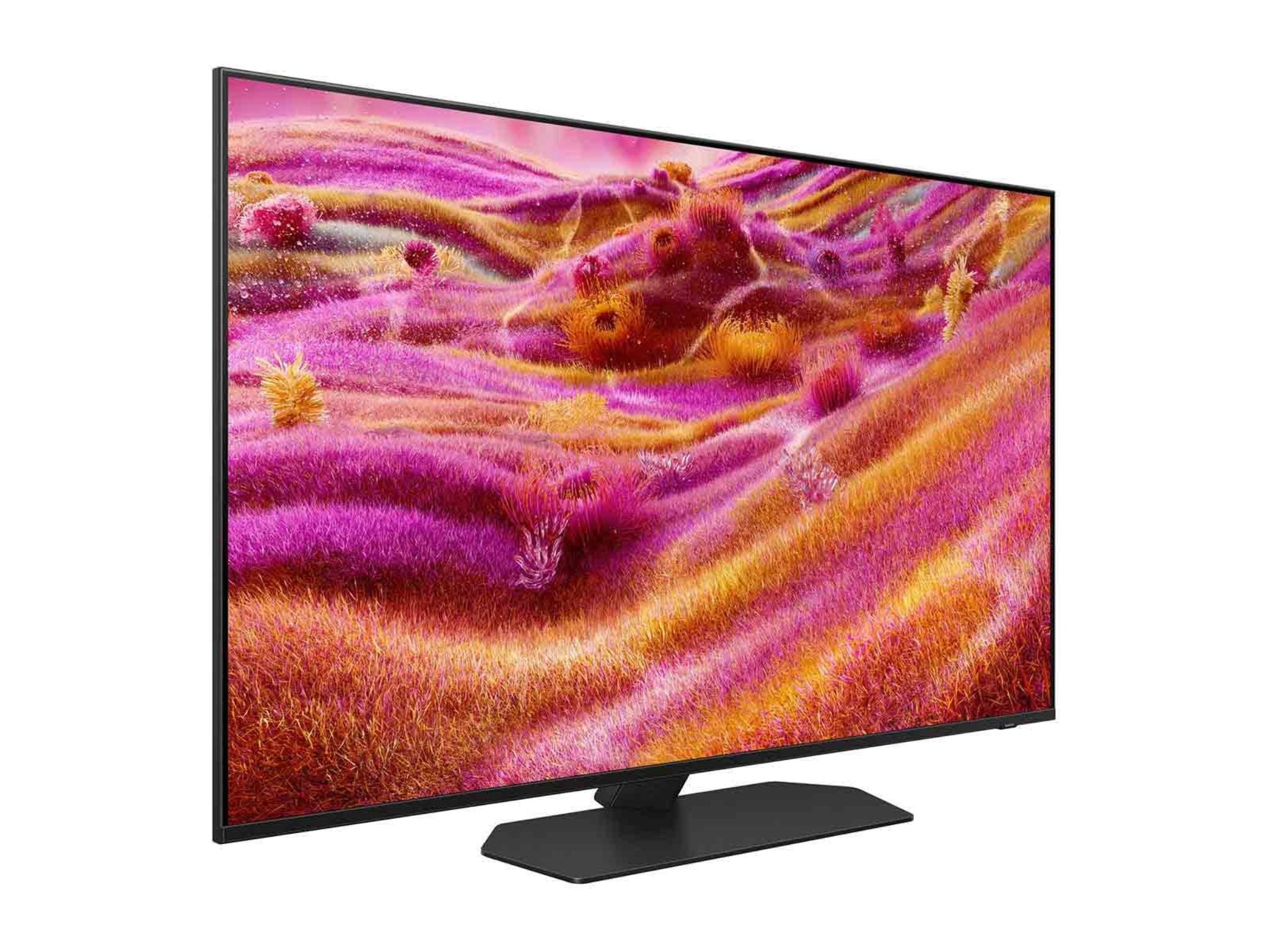 Telewizor Samsung QE98QN90F – widok pod kątem, technologia Mini LED i ekran 4K